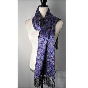 Vitaliano Silk & Wool Fringed Scarf/ Wrap